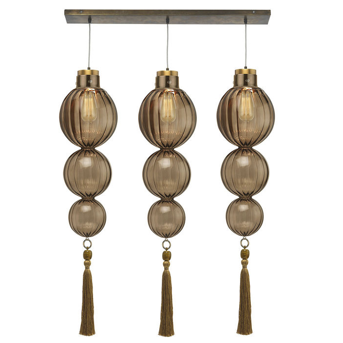 Люстра Heathfield Lighting - Medina Linear 3 Chandelier Хром Латунь Прозрачный Коричневый Голубой Люстра Heathfield Lighting - Medina Linear 3 Chandelier Хром Латунь Прозрачный Коричневый Голубой в Воронеже | Loft Concept