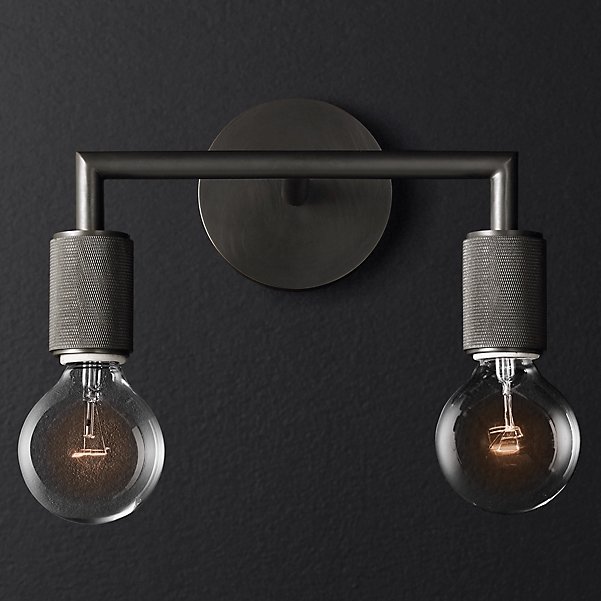 Бра RH Utilitaire Double Sconce Black Темная бронза в Воронеже | Loft Concept 