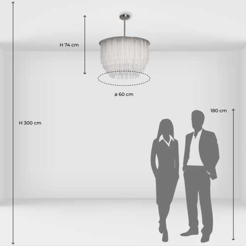 Люстра круглая с прозрачными стеклянными трубками Nembus в Воронеже