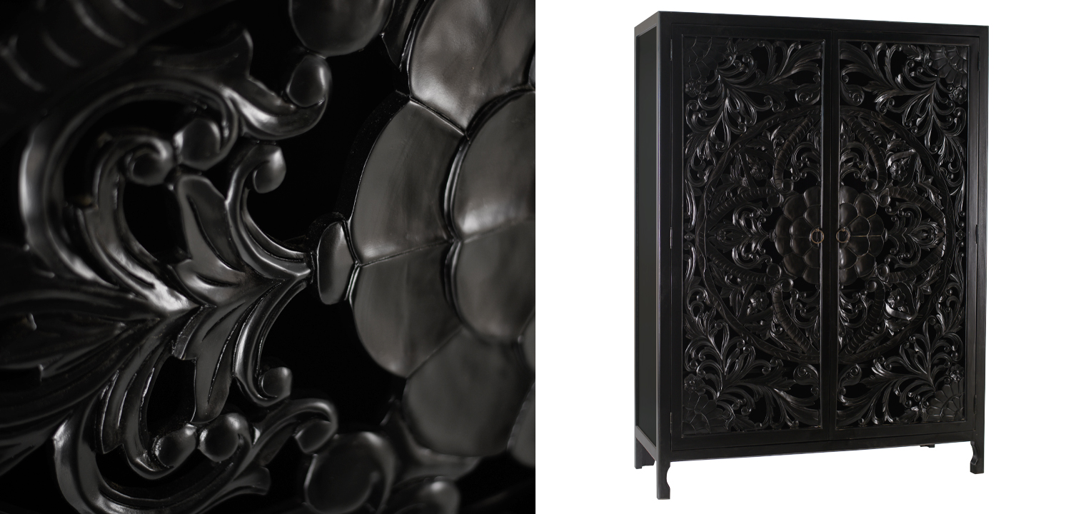Шкаф Beauden Lace Cabinet Black - фото