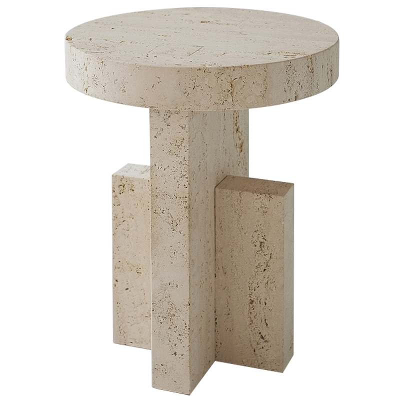 Приставной стол Clarence Travertine Side Table Бежевый в Воронеже | Loft Concept 