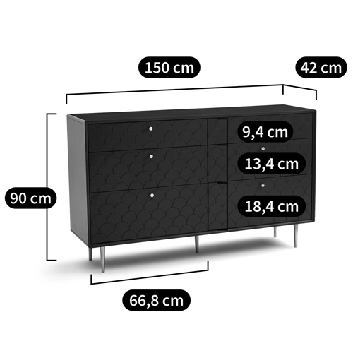 Комод с 6 выдвижными ящиками Scale Ornament Blue Chest of Drawers в Воронеже