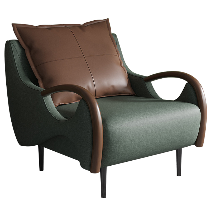 Кресло Oliwier Green Armchair Зеленый Коричневый в Воронеже | Loft Concept 