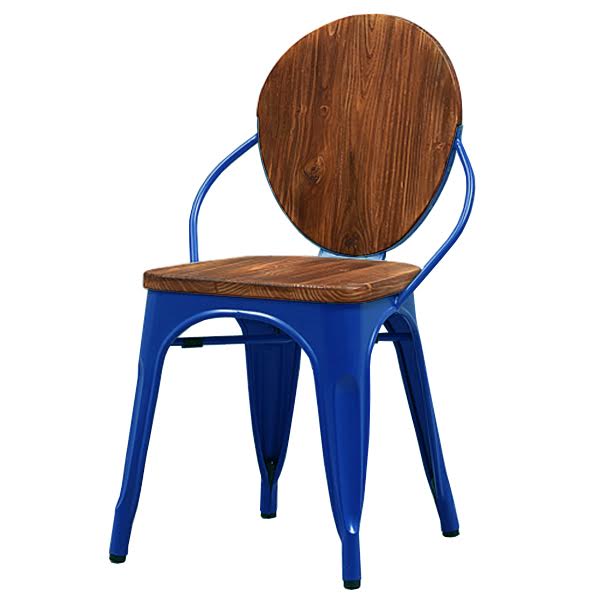 Стул Tolix chair Wooden Blue Дуб темный Синий в Воронеже | Loft Concept 