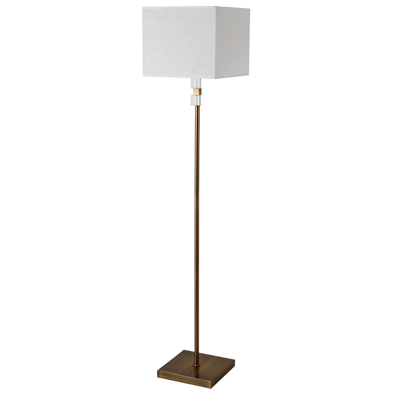 Торшер Tradonico Floor Lamp Brass Латунь Белый Прозрачный в Воронеже | Loft Concept 