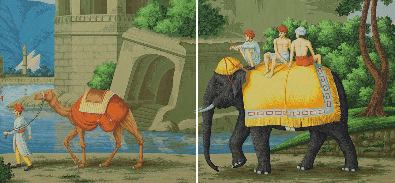 Обои ручная роспись Early Views of India Dufour on scenic paper - фото