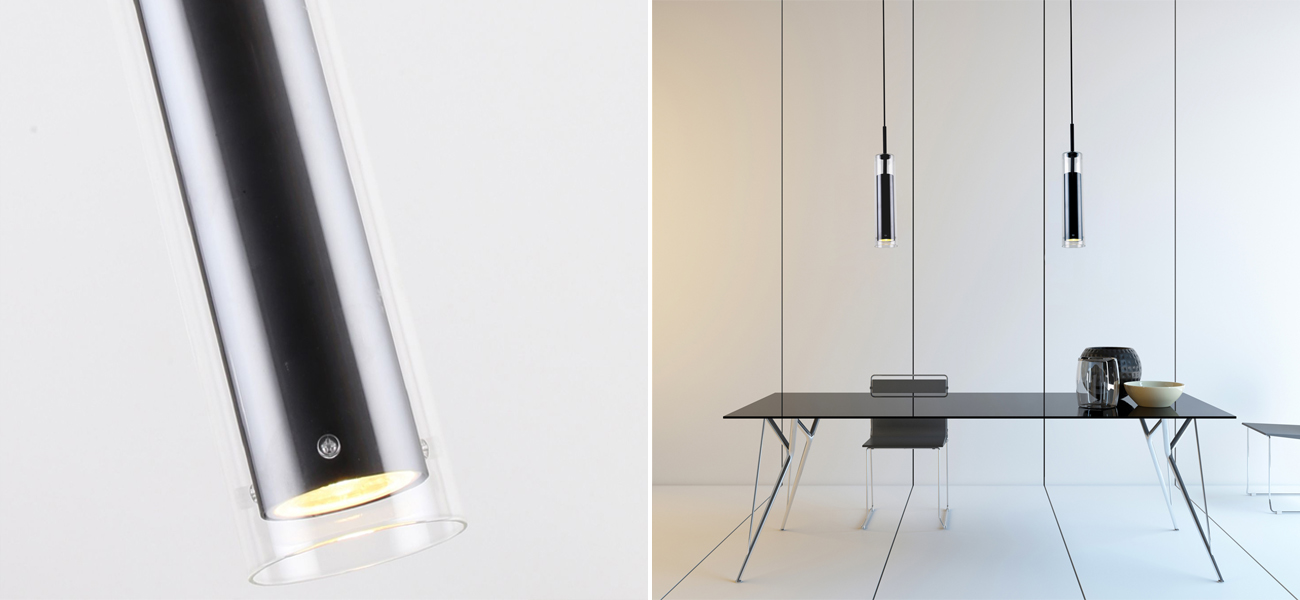 Черный подвесной светильник с двухслойным плафоном NARSIS - фото