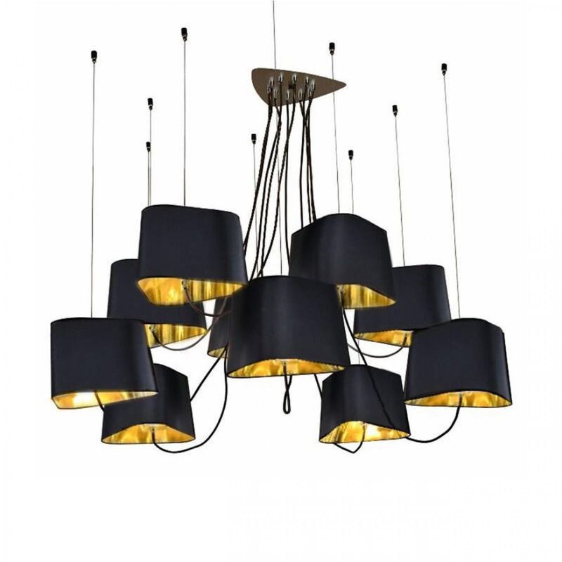 Люстра Designheure Lighting Black 10 плафонов Черный Золотой в Воронеже | Loft Concept 