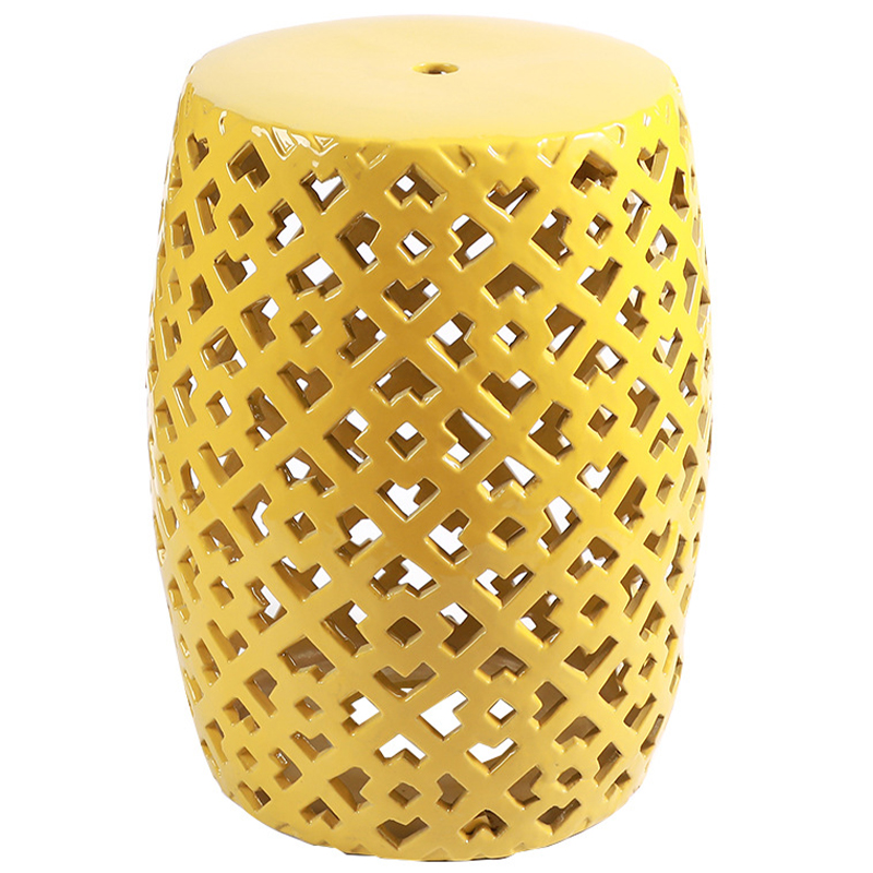 Керамический табурет Yellow Ornament Ceramic Stool Желтый в Воронеже | Loft Concept 