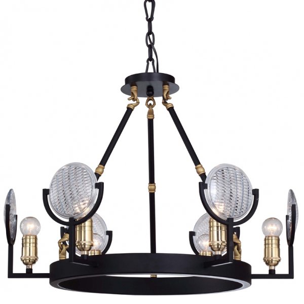 Люстра RH Gaslight Lens Chandelier 6 Черный Люстра RH Gaslight Lens Chandelier 6 Черный в Воронеже | Loft Concept