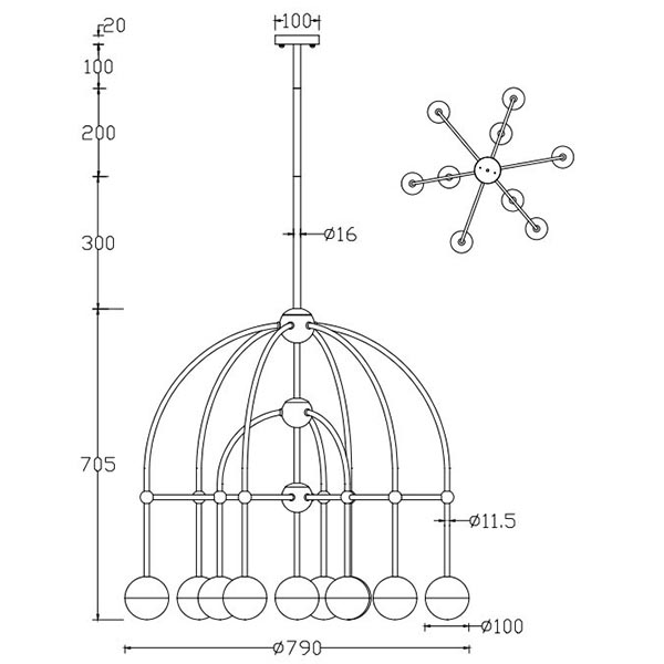 Люстра Heidy Chrome Chandelier 10 в Воронеже