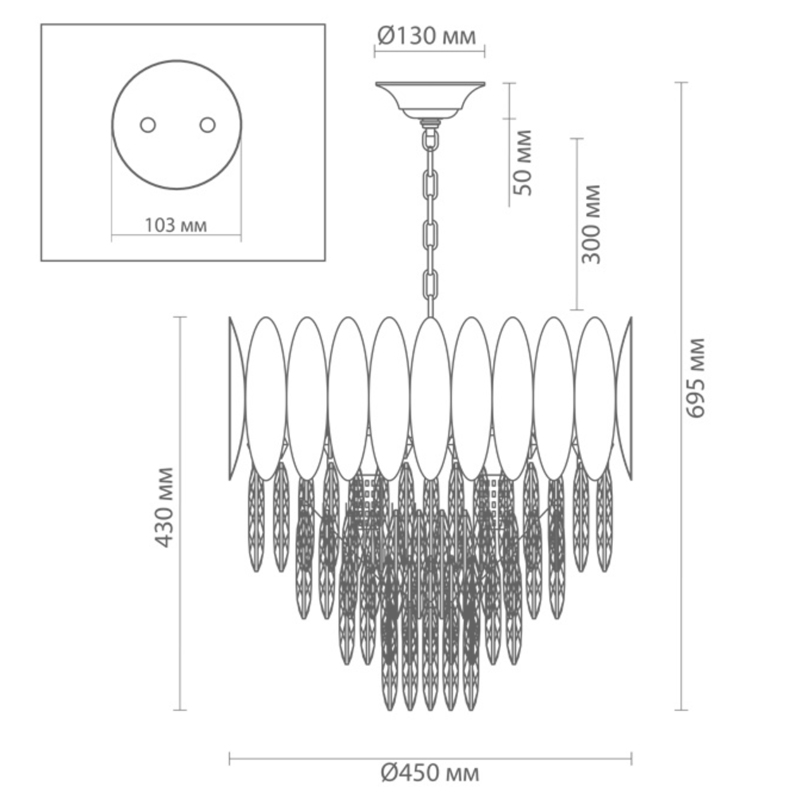 Люстра KEBO KING CHANDELIER four cascades D 45 в Воронеже