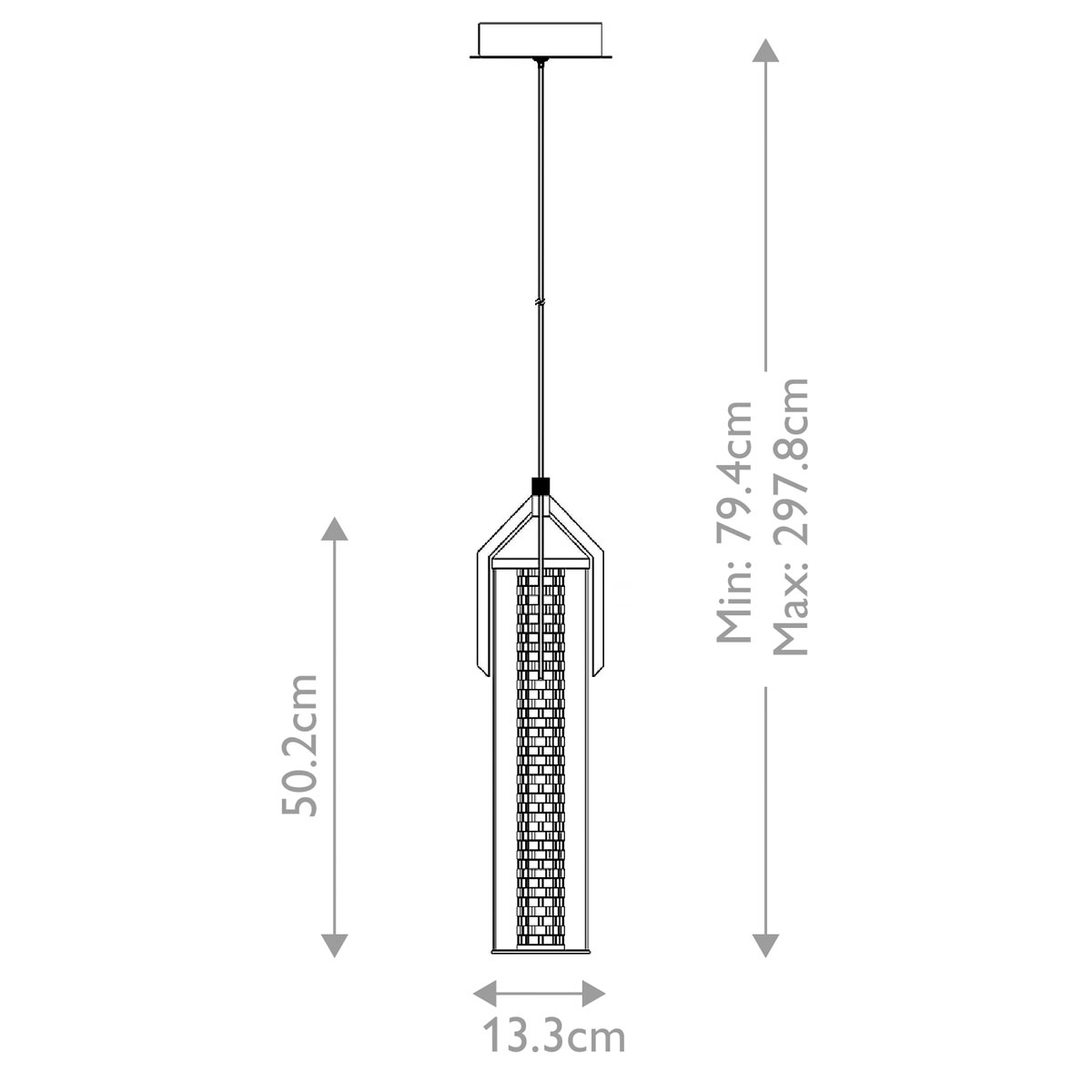 Подвесной светильник хромированного цвета с прозрачным цилиндрическим стеклянным плафоном Eurofase в Воронеже