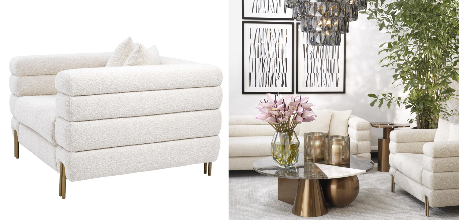 Кресло Eichholtz Chair York Boucle cream - фото №1