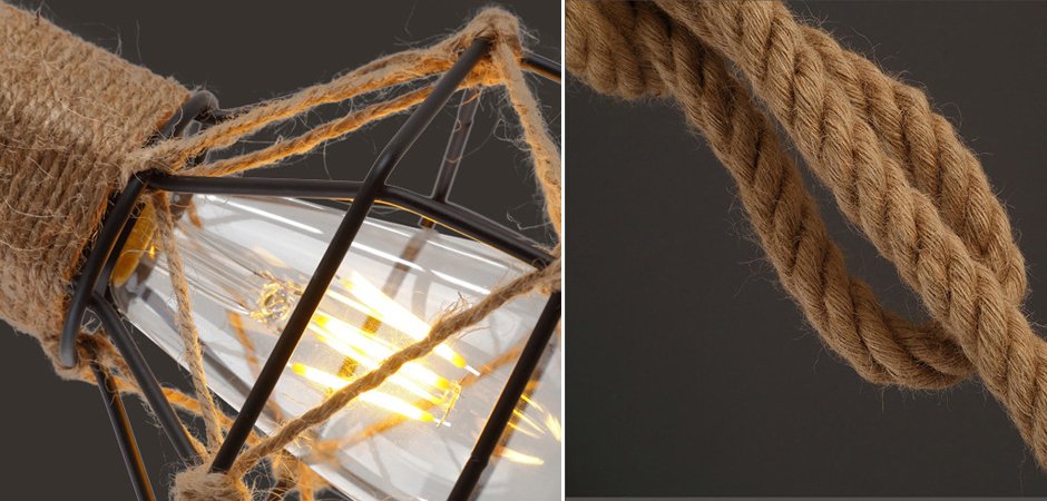 Подвесной светильник LOFT ROPE CHANDELIER CAGE Mono Подвесной светильник LOFT ROPE CHANDELIER CAGE Mono - Loft-Concept в Воронеже
