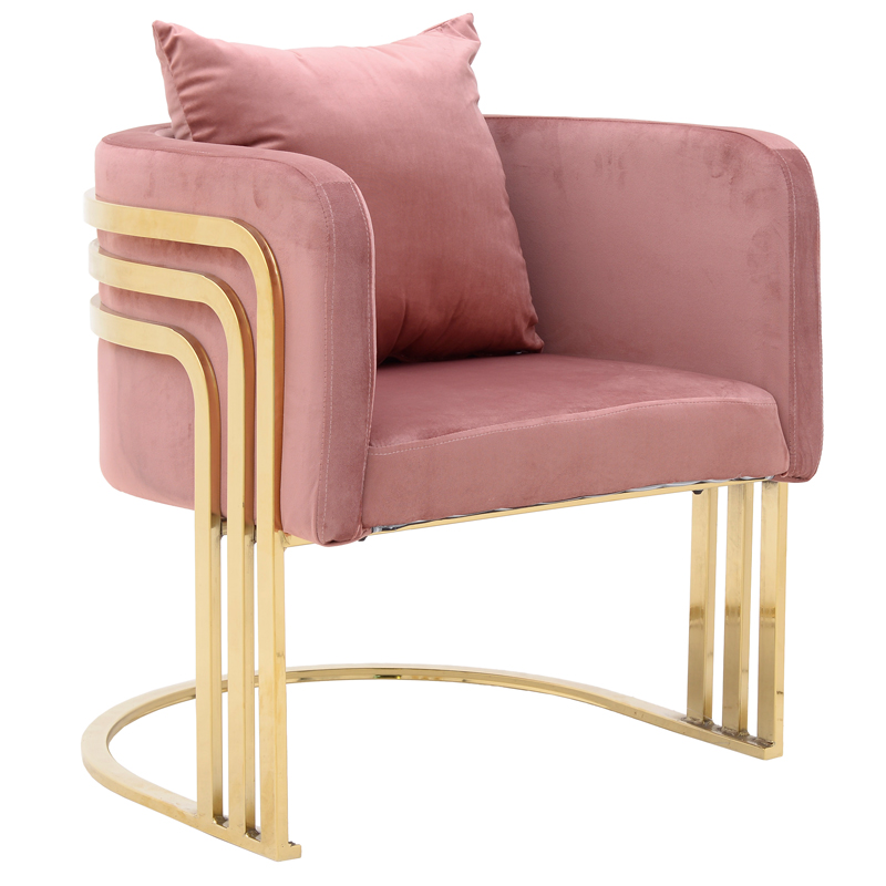 Кресло Custodia Armchair Pink Розовый Глянцевое золото в Воронеже | Loft Concept 