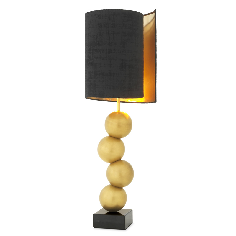 Настольная лампа Eichholtz Table Lamp Aerion Brass Черный Латунь Античная полированная Черный Мрамор Nero в Воронеже | Loft Concept 