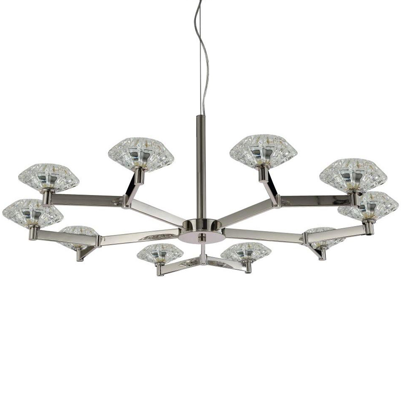 Люстра Yerker Chandelier Nickel 10 Никель Прозрачный в Воронеже | Loft Concept 