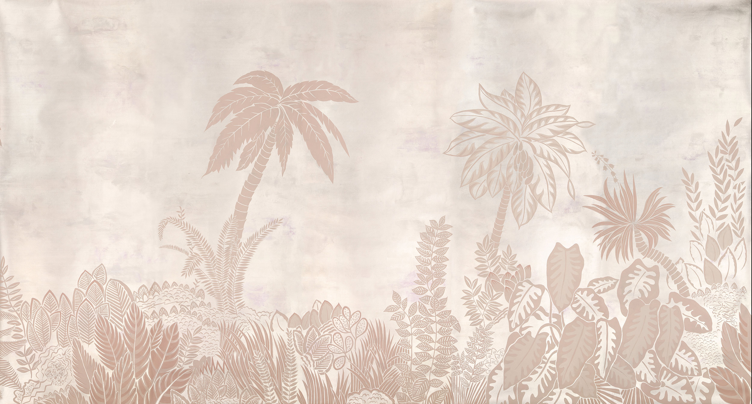 Обои ручная роспись Bahamian Beach Special Colourway on Tarnished Silver gilded paper with pearlescent antiquing Обои ручная роспись Bahamian Beach Special Colourway on Tarnished Silver gilded paper with pearlescent antiquing - постер Loft-Concept в Воронеже