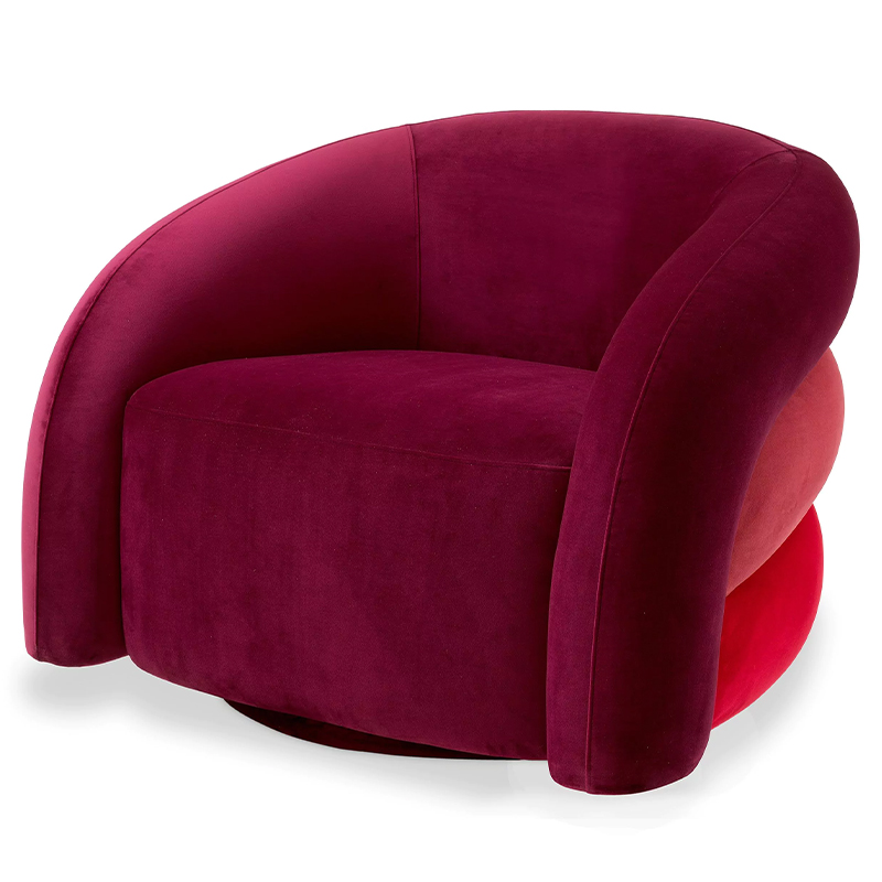 Кресло Eichholtz Chair Novelle Bordeaux Red Velvet Бургундский красный Коралловый Красный в Воронеже | Loft Concept 