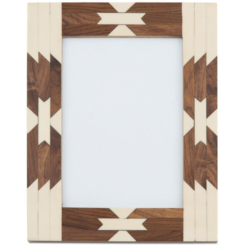 Фоторамка кость Beige Indian Wood Bone Inlay photo frame Бежевый Коричневый в Воронеже | Loft Concept 