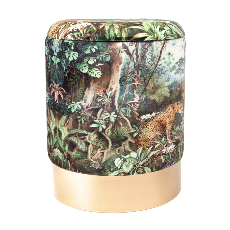 Пуф PUF Jungle Print lynx Мульти Золотой Пуф PUF Jungle Print lynx Мульти Золотой в Воронеже | Loft Concept