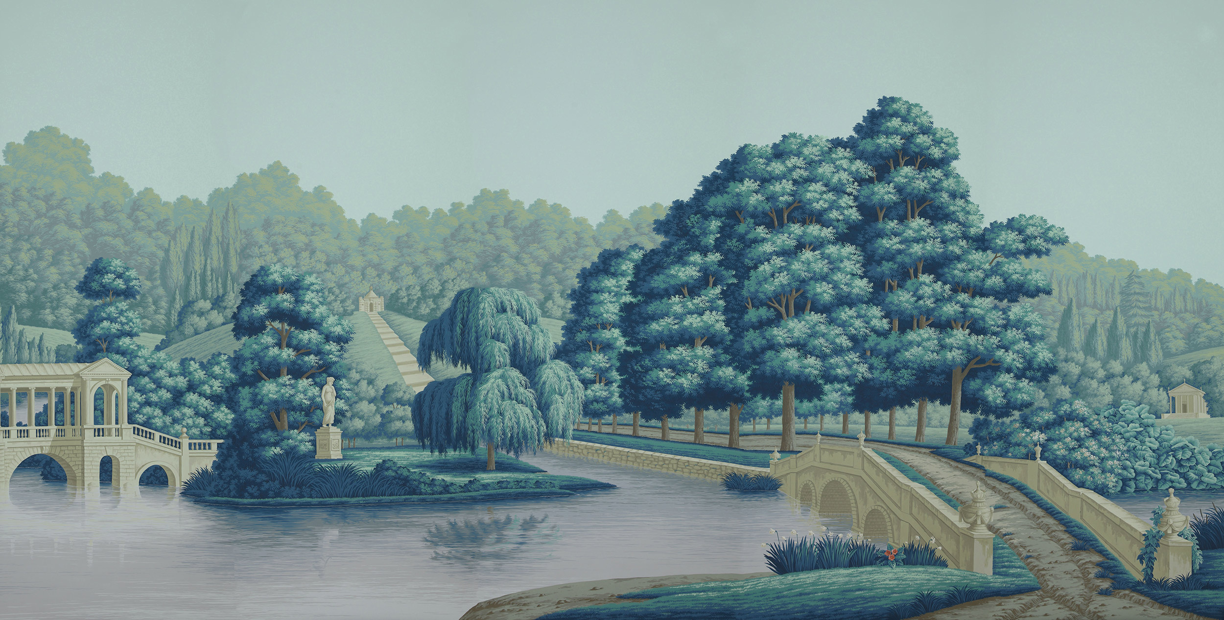 Обои ручная роспись English Landscape Special Colourway on scenic paper Обои ручная роспись English Landscape Special Colourway on scenic paper - постер Loft-Concept в Воронеже