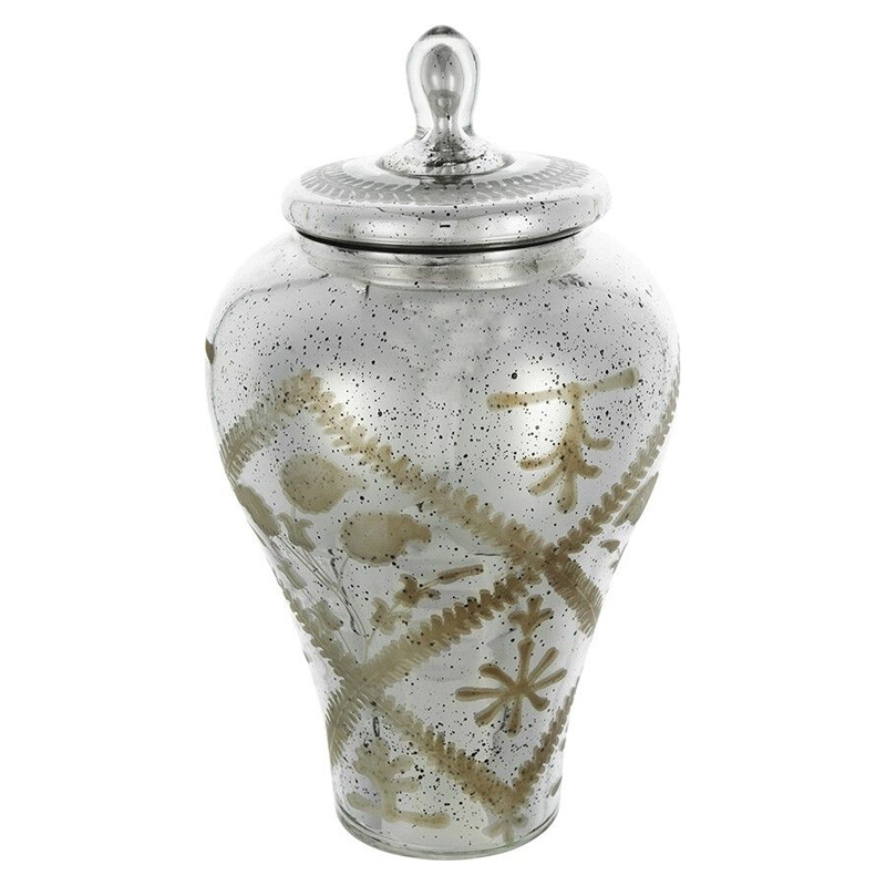 Ваза из стекла с крышкой и декоративными узорами Chinoiserie Ceramics Бежевый Античное зеркальное стекло Ваза из стекла с крышкой и декоративными узорами Chinoiserie Ceramics Бежевый Античное зеркальное стекло в Воронеже | Loft Concept