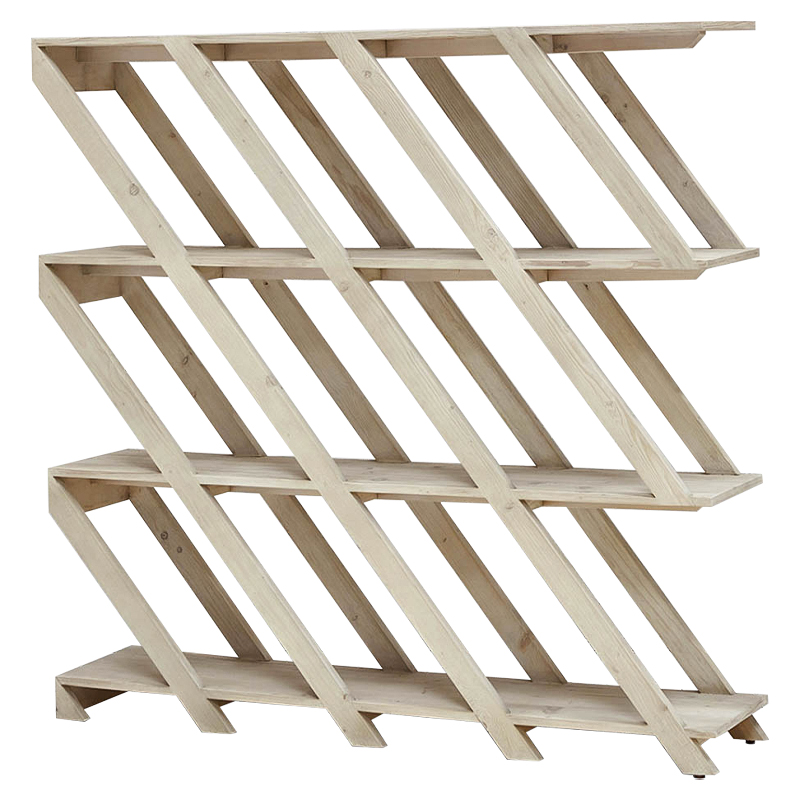 Стеллаж Diagonal Loft Wood Rack Древесина ivory ( слоновая кость ) в Воронеже | Loft Concept 