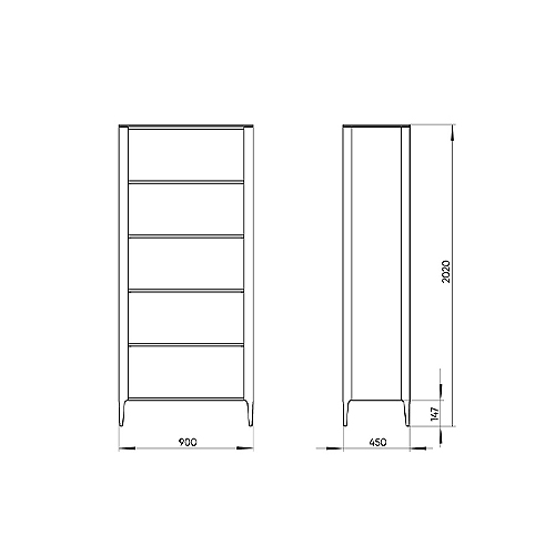 Стеллаж прямой молочного цвета с открытыми полками Type  в Воронеже