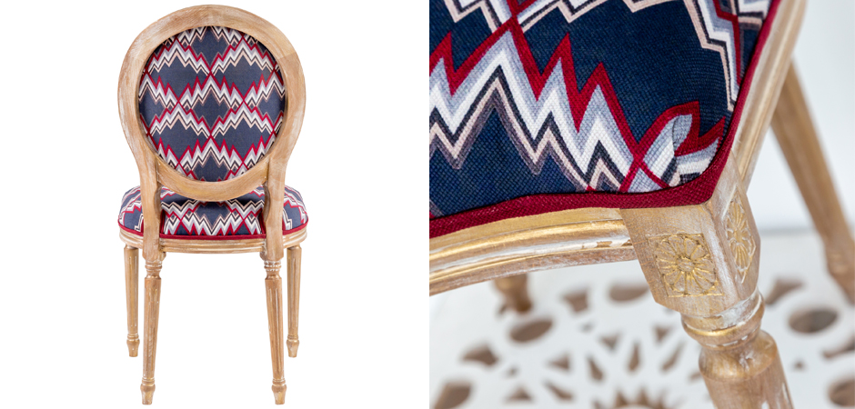 Стул Ikat Pattern с золотой патиной Стул Ikat Pattern с золотой патиной - Loft-Concept в Воронеже