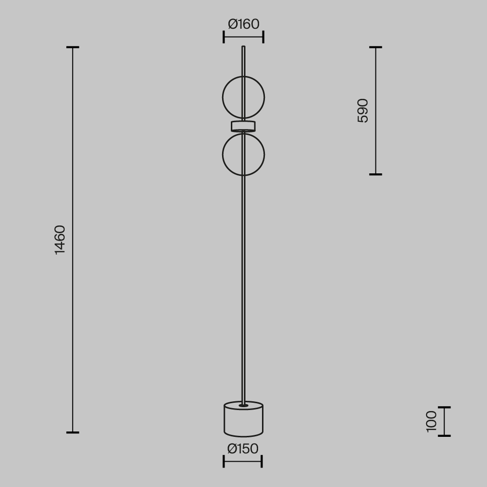 Напольный торшер светодионый Double Moon 3000К 15Вт в Воронеже