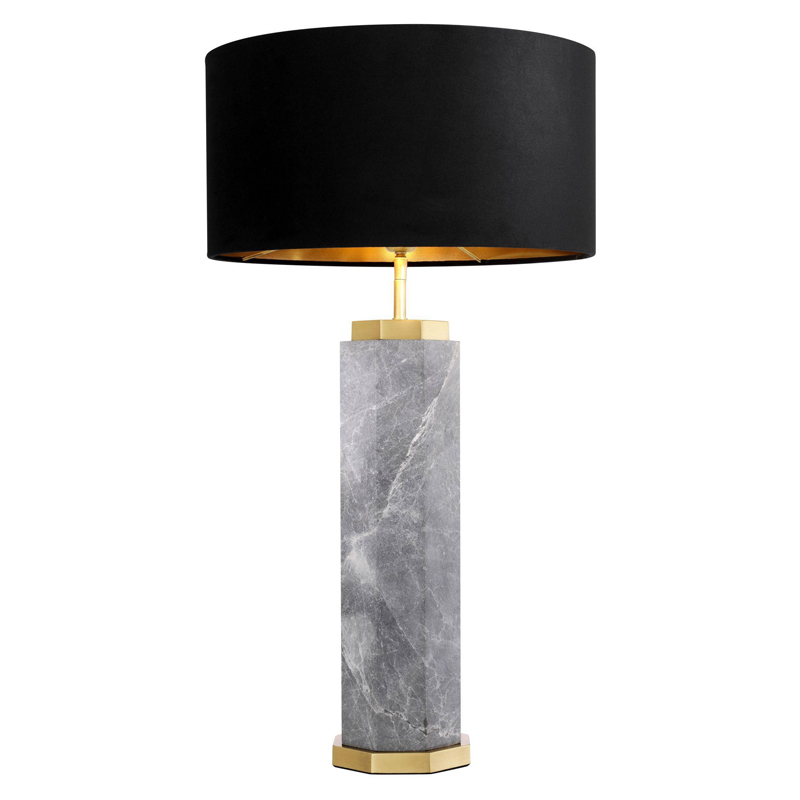 Настольная лампа Eichholtz Table Lamp Newman Grey Латунь Античная полированная Серый Черный в Воронеже | Loft Concept 