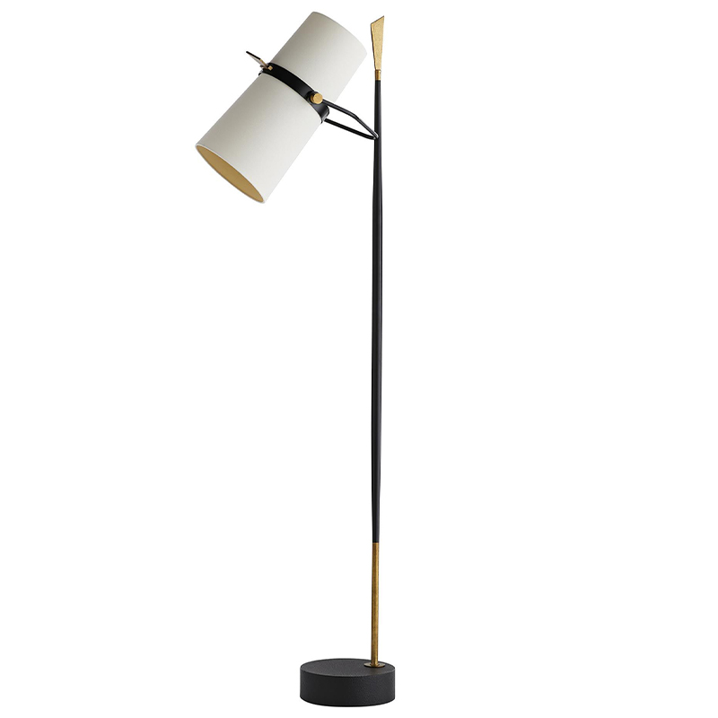 Торшер Arteriors YASMIN FLOOR LAMP Латунь Белый Черный в Воронеже | Loft Concept 