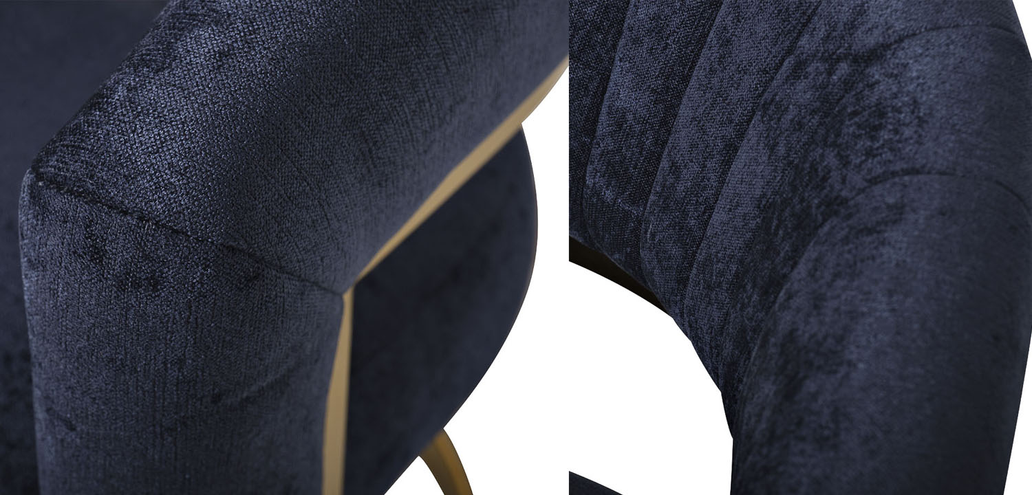 Полукресло Valbonne Chair blue velour - фото №1