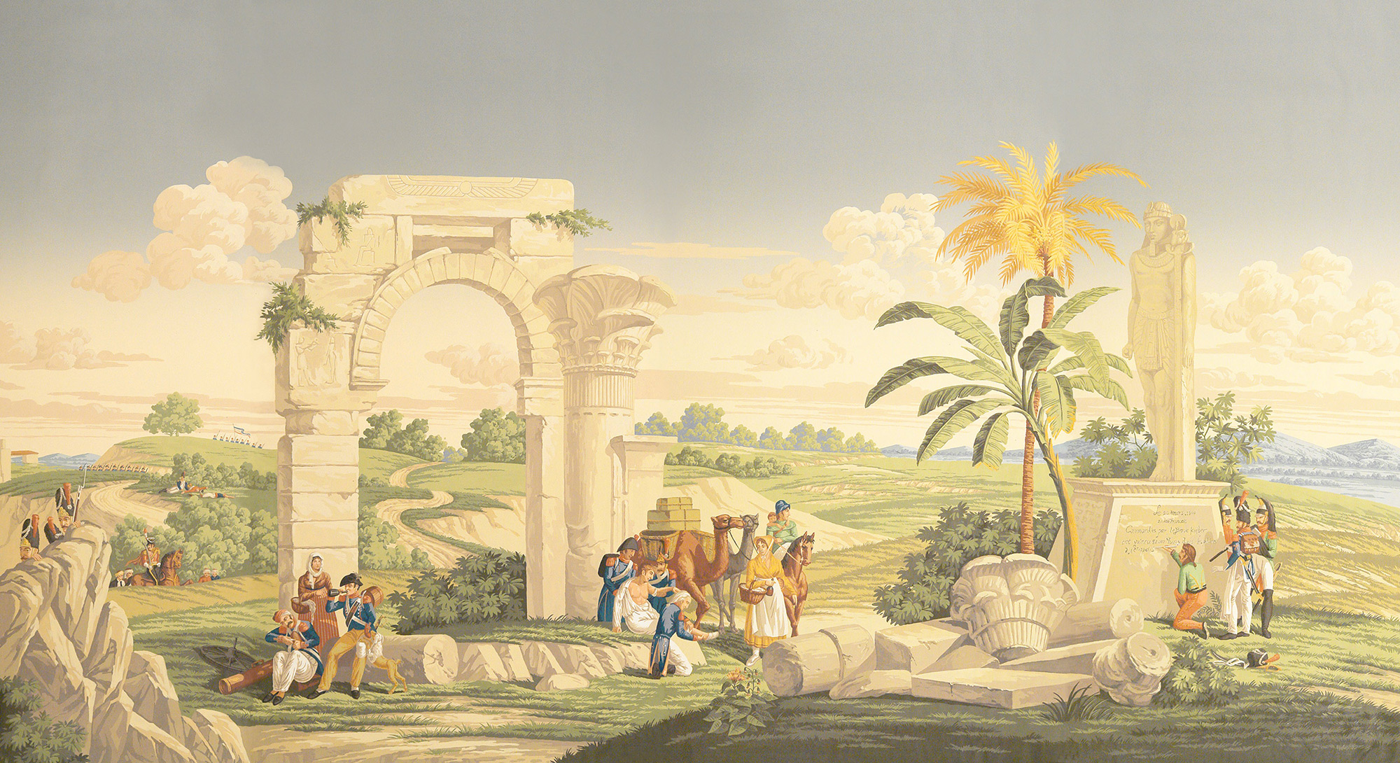Обои ручная роспись Napoleon's Campaign in Egypt Papyrus on scenic paper Обои ручная роспись Napoleon's Campaign in Egypt Papyrus on scenic paper - постер Loft-Concept в Воронеже
