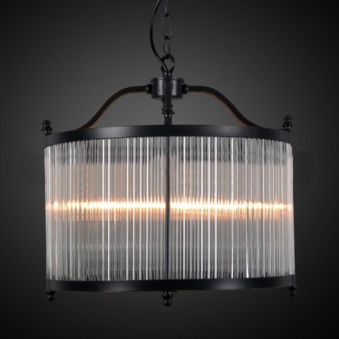 Люстра Glass Fringe Chandelier Round Черный в Воронеже | Loft Concept 