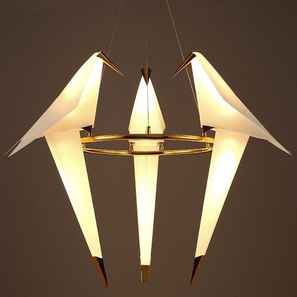 Люстра Origami Bird Chandelier 3 Бежево-серый Золотой в Воронеже | Loft Concept 