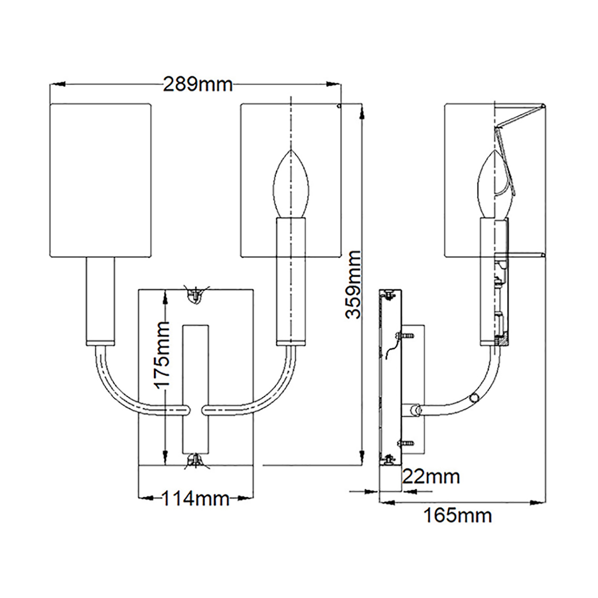 Бра с прямоугольным основанием цвета латунь и 2-мя белыми цилиндрическими льняными абажурами Feiss в Воронеже