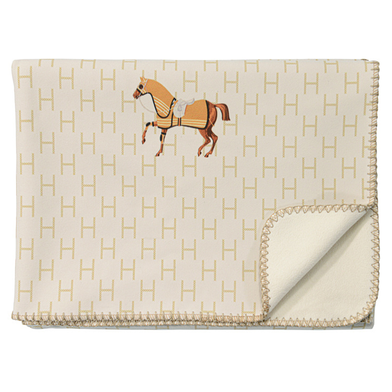 Плед Hermes Pattern Horse Plaid Бежевый Коричневый в Воронеже | Loft Concept 