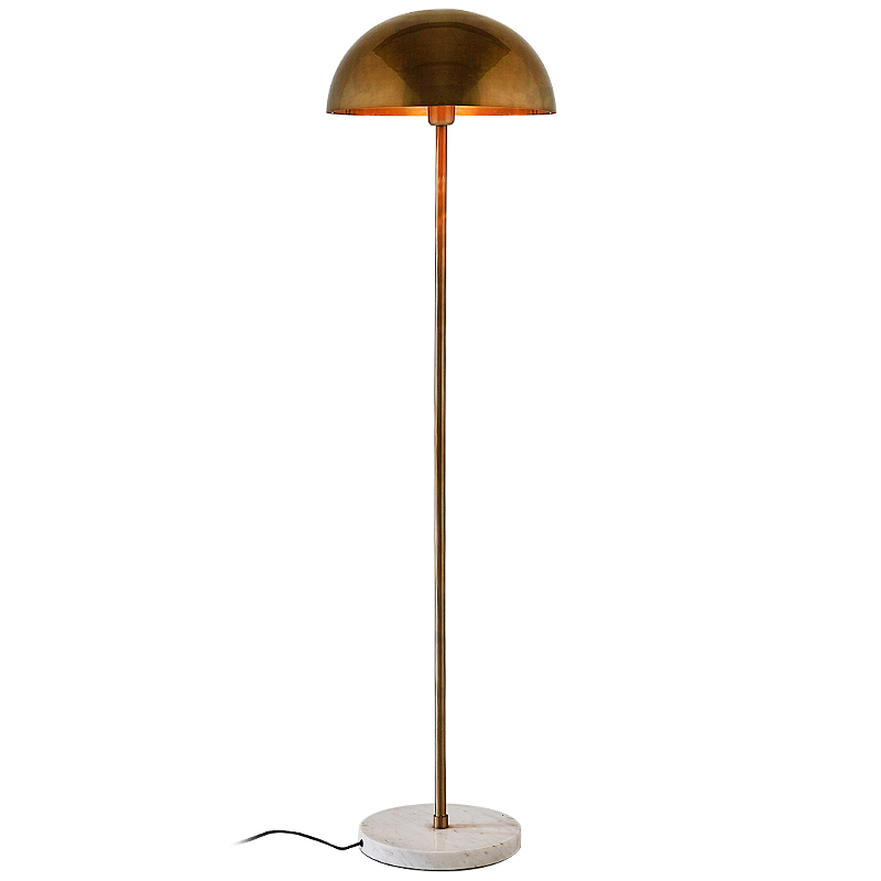 Торшер Riverside Floor Lamp Brass Латунь Белый Мрамор Bianco в Воронеже | Loft Concept 