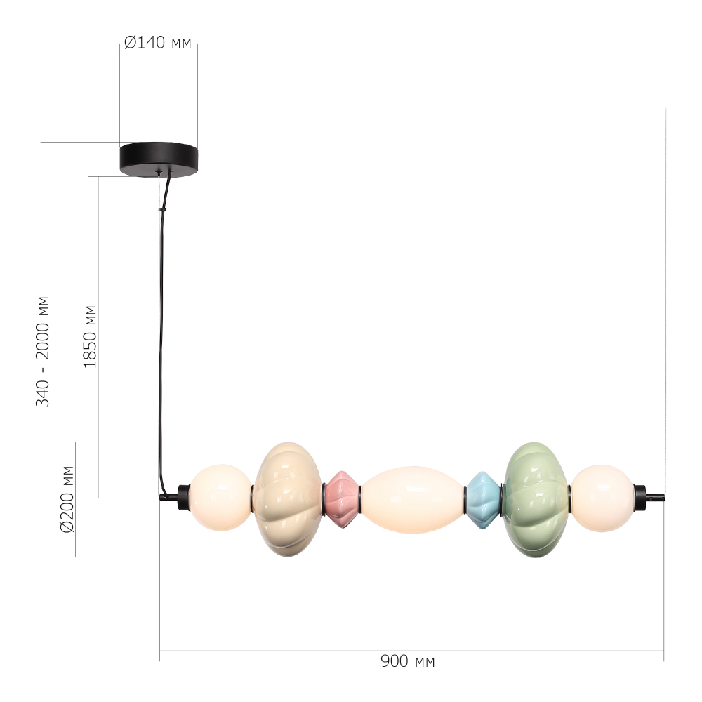 Подвесной светильник линейный с керамическими элементами 24W LED Fragrant Light в Воронеже