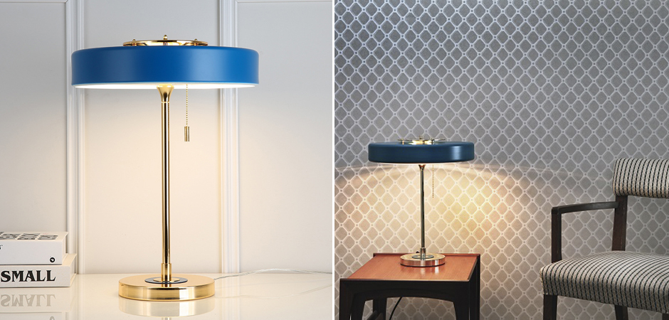 Настольная Bert Frank Revolve Table Lamp Blue Настольная Bert Frank Revolve Table Lamp Blue - Loft-Concept в Воронеже