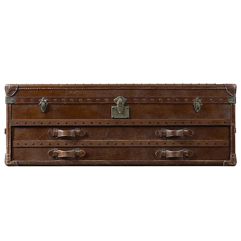 Restoration Hardware Mayfair Steamer Trunk Low Chest Коричневый винтаж в Воронеже | Loft Concept 