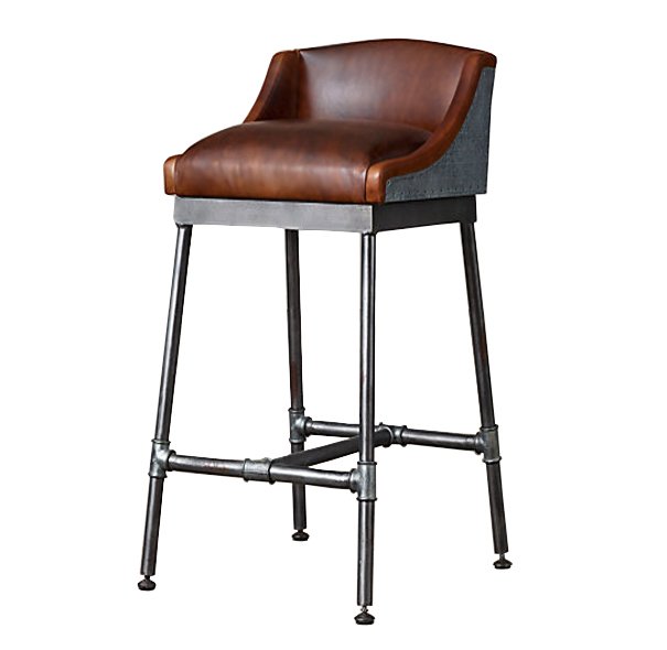 Барный стул Iron Scaffold Bar stool brown Коричневый Серый в Воронеже | Loft Concept 