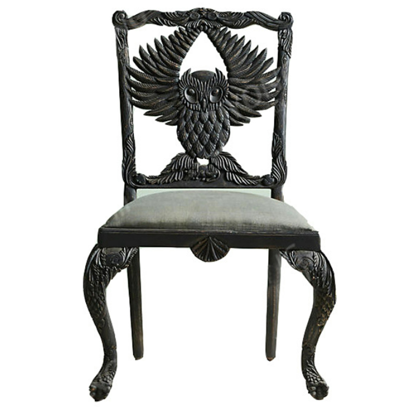 Стул Handcarved Menagerie Owl Dining Chair Черный Черный в Воронеже | Loft Concept 