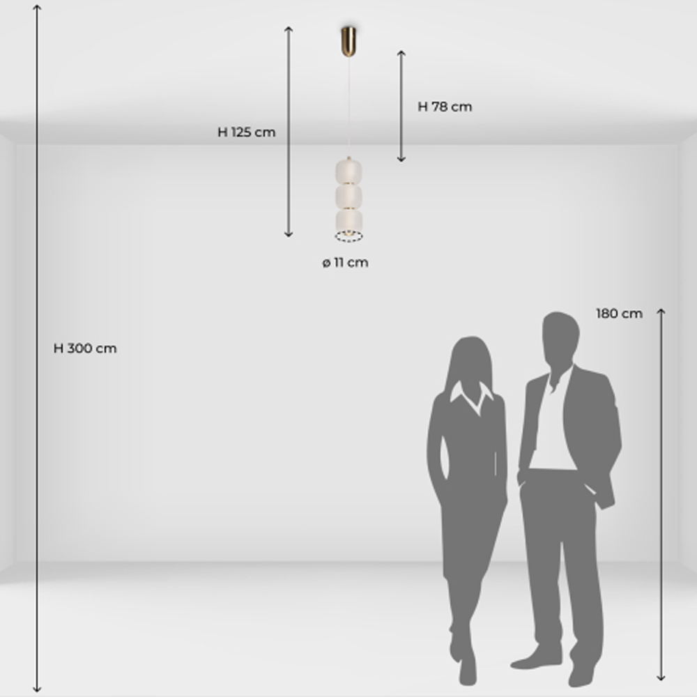 Подвесной светильник с 3-мя округлыми матовыми плафонами из белого стекла Golden Swirl в Воронеже