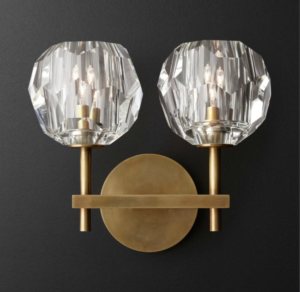 Бра Бра RH Boule de Cristal Double Sconce Brass Латунь в Воронеже | Loft Concept 