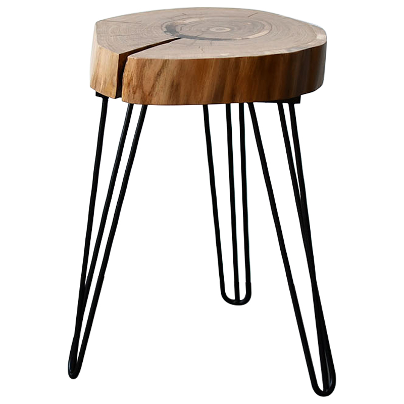 Приставной стол Morley Industrial Metal Rust Side Table Светлый дуб Черный в Воронеже | Loft Concept 