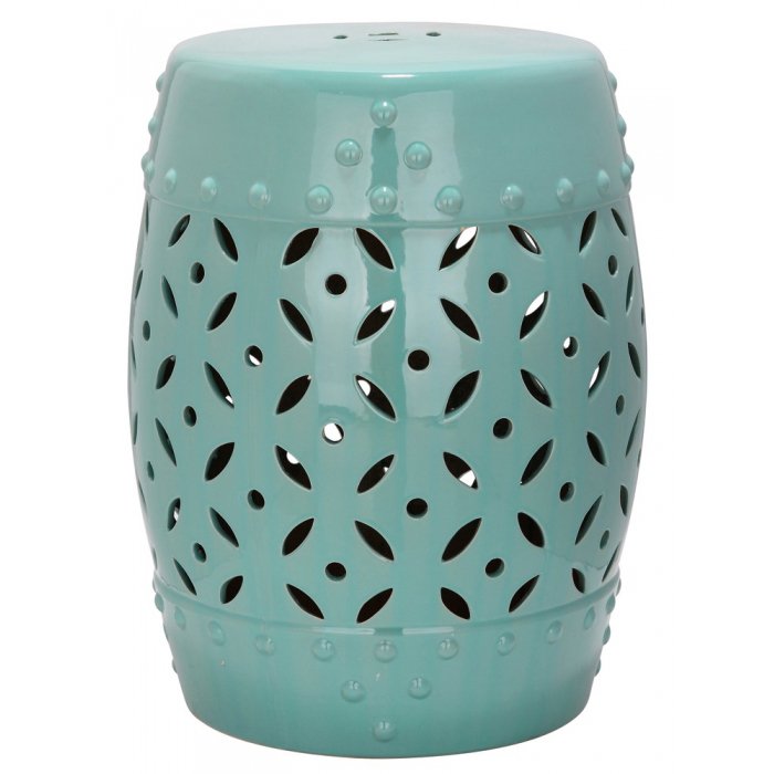 Керамический табурет Coin Lattice Garden Stool - Light Blue Голубой пастельный в Воронеже | Loft Concept 